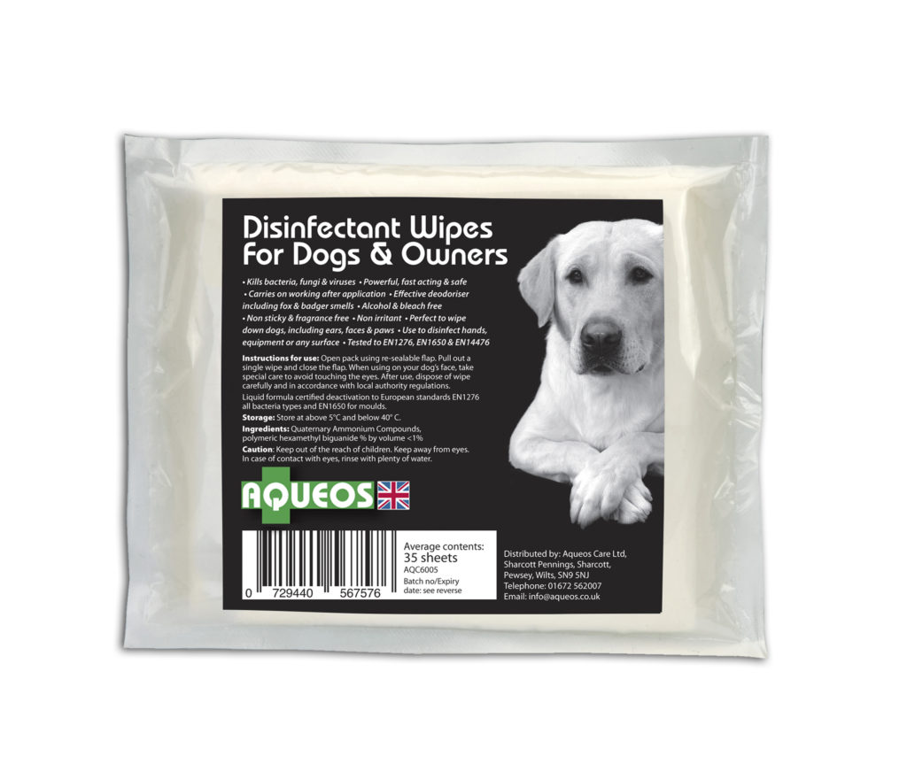 Disinfectant Wipes for animals from Aqueos Pet First Aid Wiki